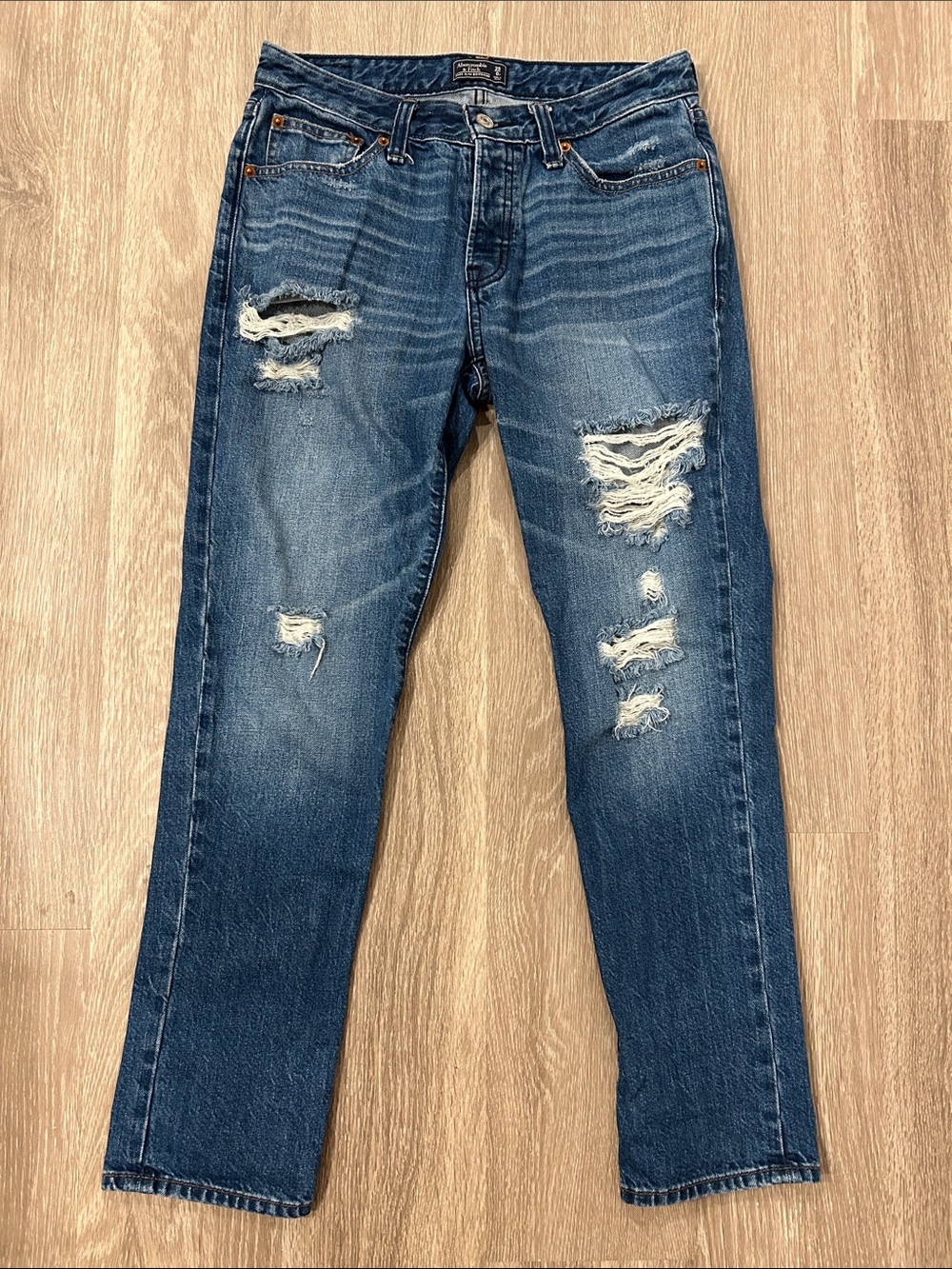 Abercrombie & Fitch - Distressed Ames Slim Boyfriend Jeans